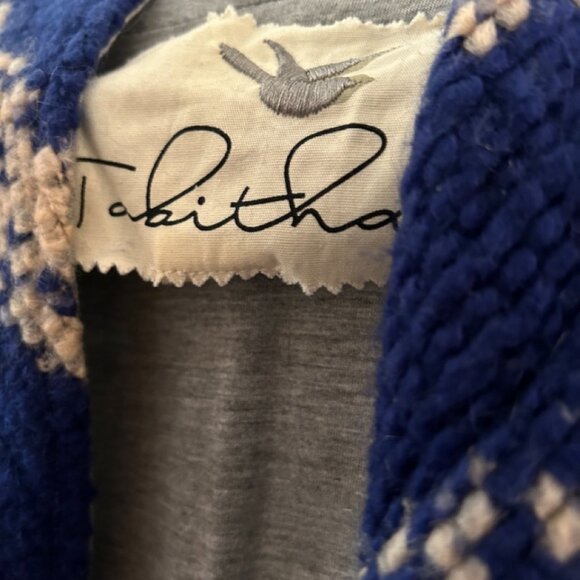 Anthropologie Tabitha Merima Duster Wool Knit Vest Blue and White, Size Medium - Picture 4 of 5
